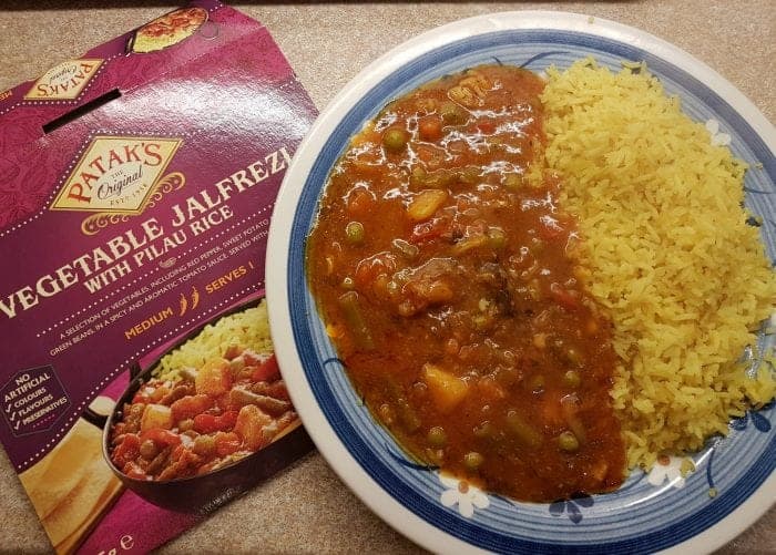 Pataks frozen vegetable jalfrezi curry