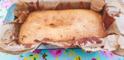 Lemon Drizzle Cake Recipe in loaf tin