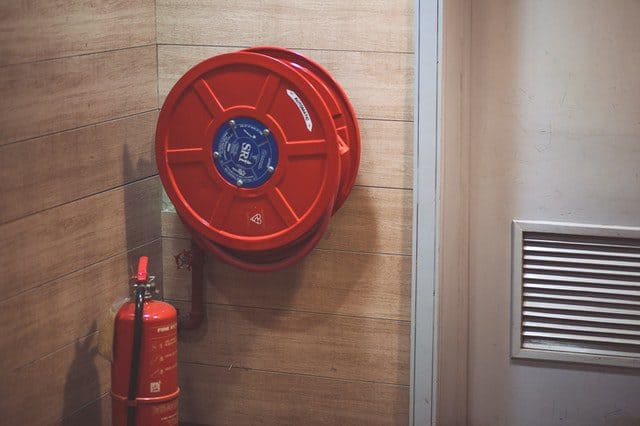 A fire extinguisher in an AirBNB listing