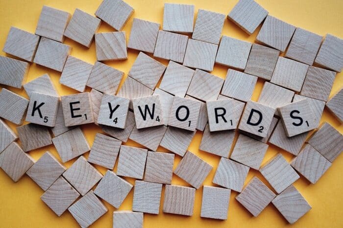 keywords spelled with Scrabble letters