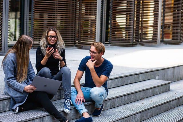 University students socialising