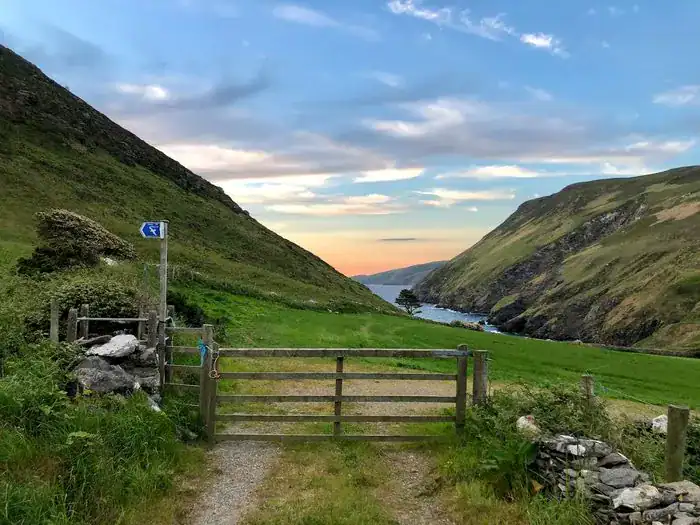 Scenic views at sunset in the Isle of Man.