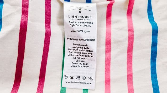 Cae instructions for a Lighthouse Clothing Jacket.