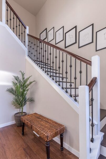 Modern staircase in a home.