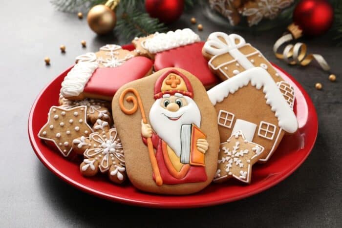 Gingerbread Samichlaus cookies to celebrate St. Nicholas Day on December 6th in Switzerland.