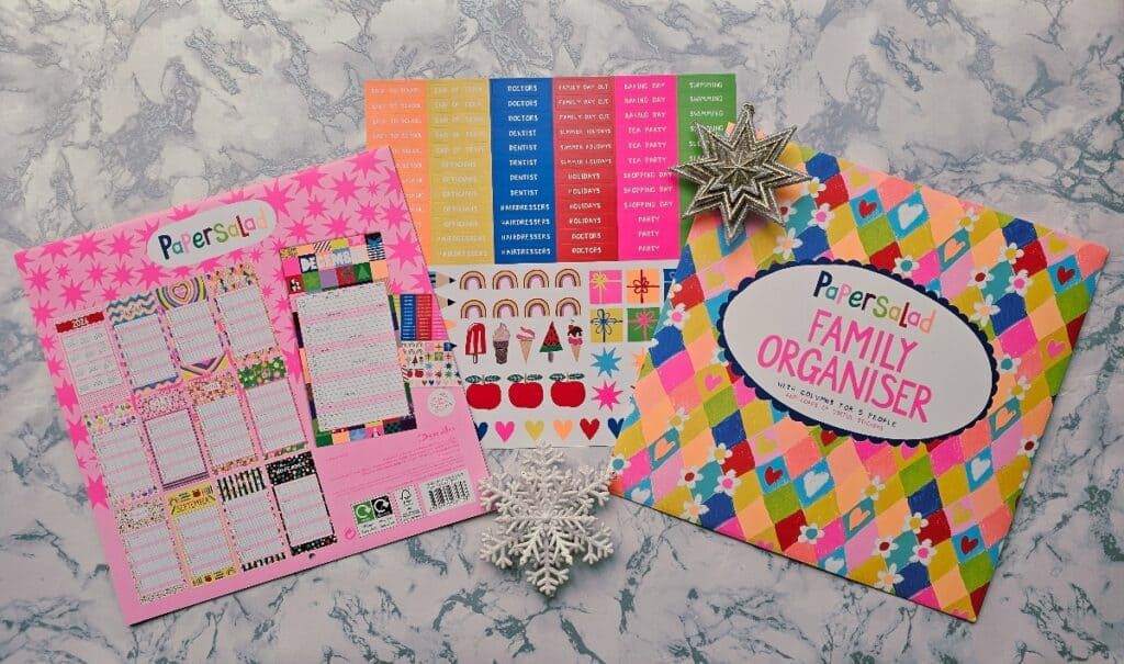 Gift inspiration for grandparents with a Danilo Paper Salad family organiser calendar and planner stickers