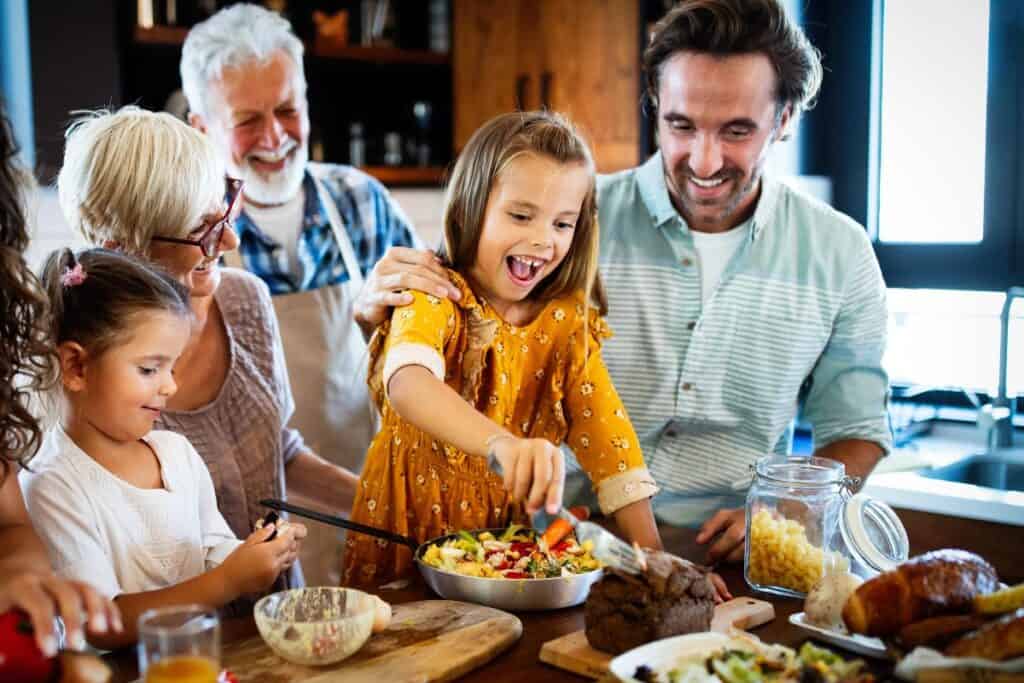 Celebration culture at home: family dinner tradition in the kitchen