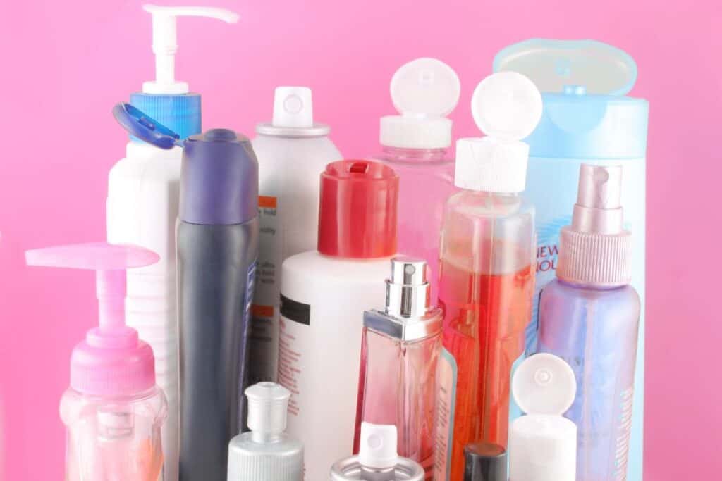 Selection of gentle skincare products for a simple teen skincare routine.